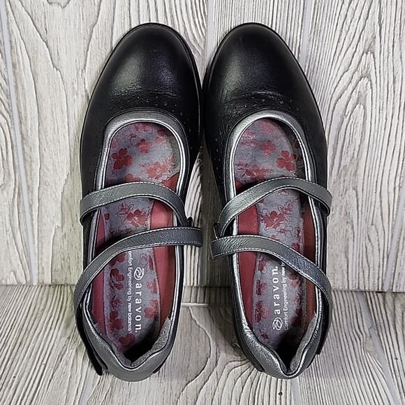 Aravon by New Balance Black and Silver Mary Jane Flats - Picture 6 of 14